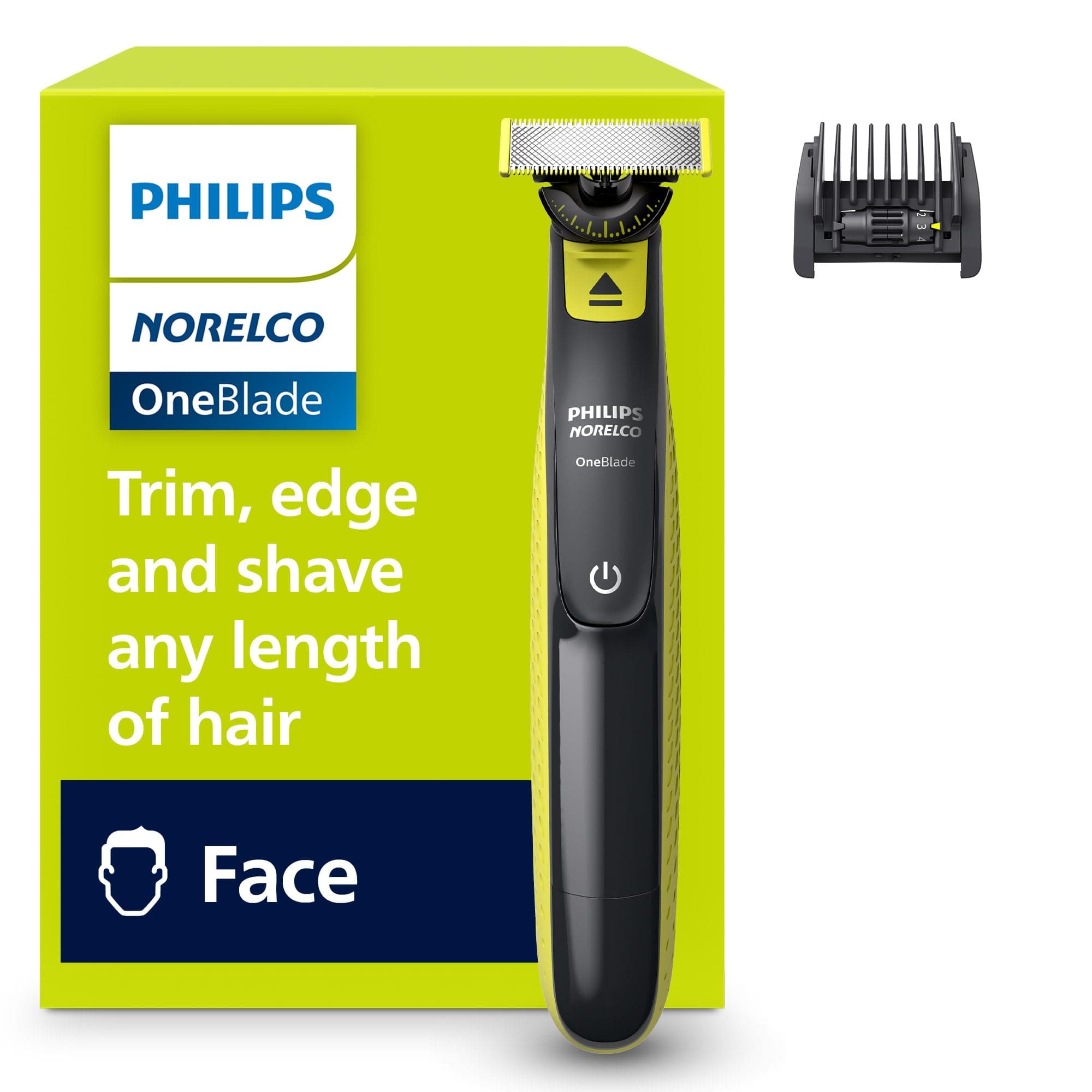 Philips Norelco One 360 Hybrid Face, Electric Beard Trimmer and Shaver, with 360 Technology, 1x 360 for Face, 5in1...